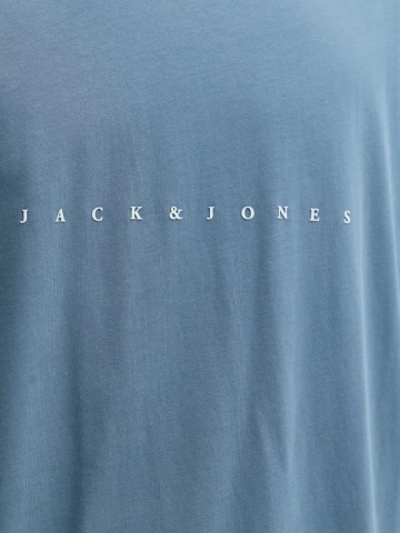 Jack & Jones Tricou barbati JJESTAR JJ TEE SS, cu textul Jack & Jones, Relaxed Fit, Albastru inchis - Img 4