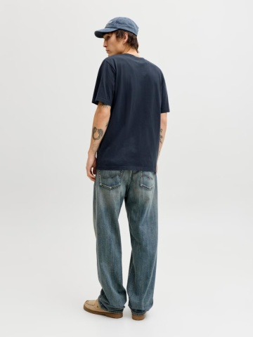 Jack & Jones Tricou barbati, JPRBLUCALEB SS TEE, Regular Fit, Bleumarin inchis - Img 2