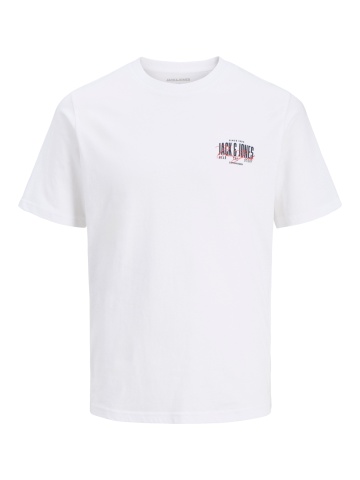 Jack & Jones Tricou barbati la baza gatului, din bumbac, Regular Fit, JJAERO, Alb - Img 7