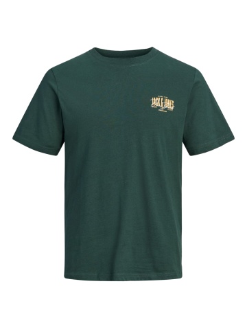 Jack & Jones Tricou barbati la baza gatului, din bumbac, Regular Fit, JJAERO, Verde inchis - Img 7