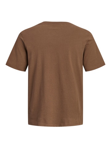 Jack & Jones Tricou barbati la baza gatului, din bumbac, Regular Fit, JJAERO, Maro - Img 8