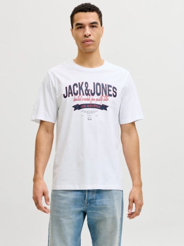 Jack & Jones Tricou cu decolteu la baza gatului, barbati, Standard fit, Alb