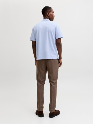Jack & Jones Tricou polo barbati, cu fermoar, Regular Fit, JPRBLAETHAN, Albastru - Img 2