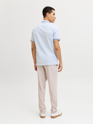 Jack & Jones Tricou polo barbati, Slim fit cu guler contrast, Albastru deschis - Img 2