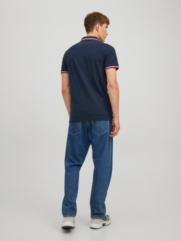 Jack & Jones Tricou polo barbati, Slim fit cu guler contrast, Bleumarin inchis - Img 7