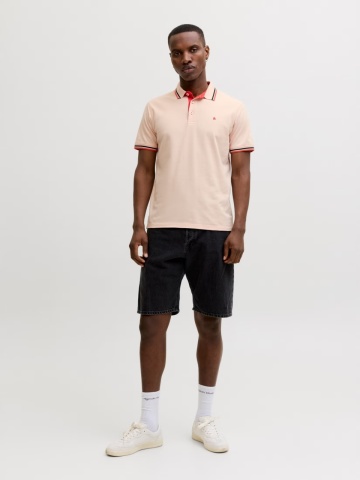 Jack & Jones Tricou polo barbati, Slim fit cu guler contrast, Piersica - Img 6