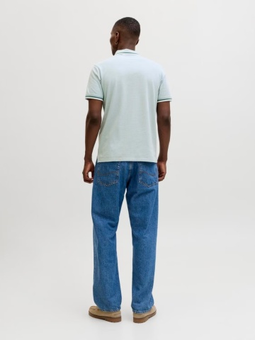 Jack & Jones Tricou polo barbati, Slim fit cu guler contrast, Verde deschis - Img 7