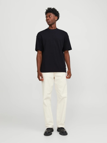 Jack & Jones, Tricou simplu, barbati cu decolteu la baza gatului, Negru - Img 6