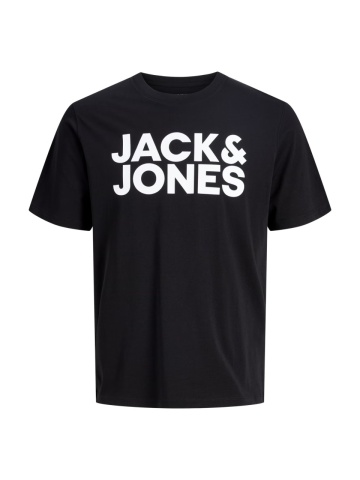 Jack & Jones Tricou simplu, barbati, din 100% bumbac, cu imprimeu cu logo, Negru - Img 8
