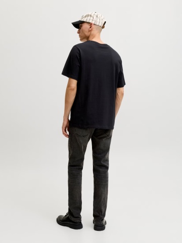 Jack & Jones Tricou simplu, barbati, din 100% bumbac, cu logo, Negru - Img 7