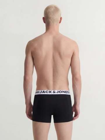 Jack & Jones Underwear barbati Set 5 perechi de boxeri, cu talie medie, JACSENSE, Negru - Img 5