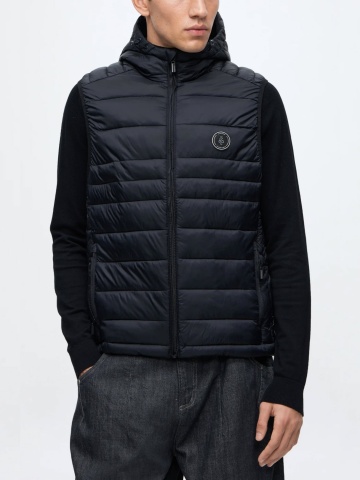 Jack & Jones Vesta barbati, cu gluga si fermoar, Regular fit, JJEKINGSLEY, Negru