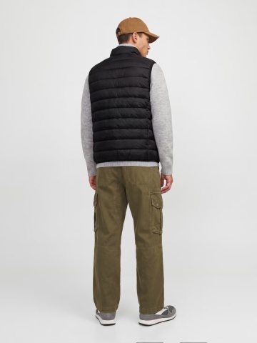 Jack & Jones Vesta barbati cu puf, fara gluga cu guler inalt, Regular fit, JJEBERG, Negru - Img 2