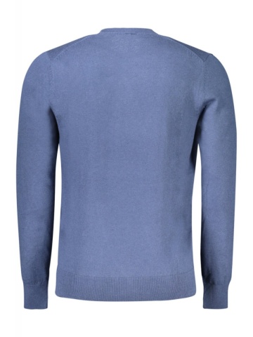 Pulover barbati, cu mini logo brodat, Regular fit, albastru deschis - Img 2