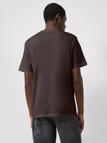 Q/S by s.Oliver Tricou barbati, la baza gatului, din bumbac, Regular Fit, Maro inchis - Img 2
