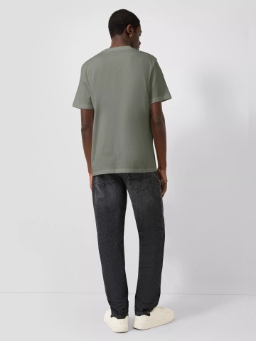 Q/S by s.Oliver Tricou barbati, la baza gatului, din bumbac, Regular Fit, Olive - Img 5