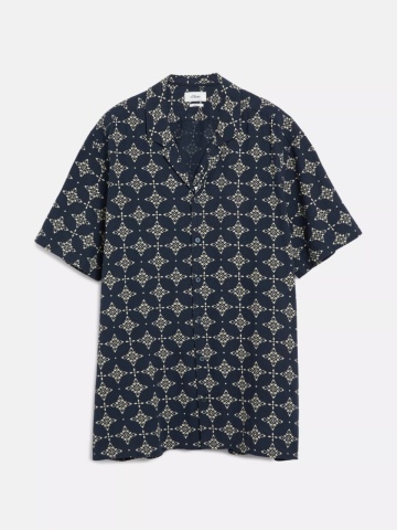 s.Oliver Big Sizes Camasa barbati big sizes, din bumbac, cu imprimeu, Resort fit, Bleumarin inchis - Img 8