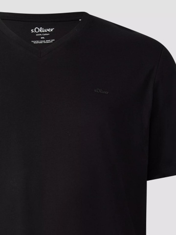 s.Oliver Big Sizes Tricou barbati big sizes, cu anchior, din bumbac, Negru - Img 7