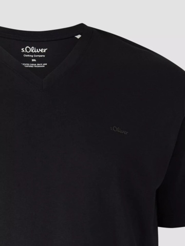 s.Oliver Big Sizes Tricou barbati big sizes cu anchior, din bumbac, Regular fit, Negru - Img 8