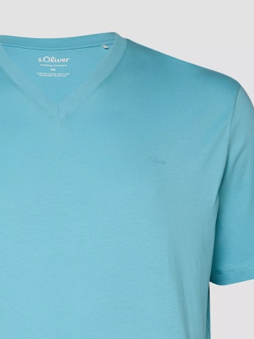 s.Oliver Big Sizes Tricou barbati big sizes cu anchior, din bumbac, Regular fit, Albastru deschis - Img 8