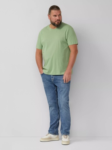 s.Oliver Big Sizes Tricou barbati big sizes, cu decolteu la baza gatului, din bumbac, Verde deschis - Img 6