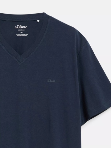 s.Oliver Big Sizes Tricou cu anchior, barbati big sizes, din bumbac, Regular fit, Bleumarin inchis - Img 9