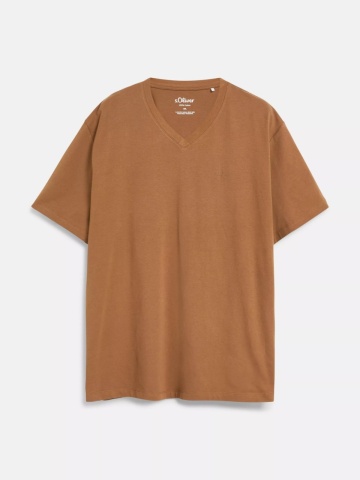 s.Oliver Big Sizes Tricou cu anchior, barbati big sizes, din bumbac, Regular fit, Maro - Img 8