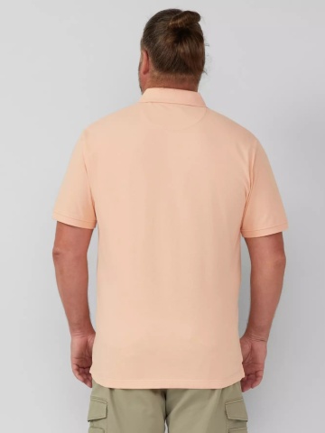 s.Oliver Big Sizes Tricou polo barbati big sizes, Regular fit din bumbac, Portocaliu deschis - Img 2