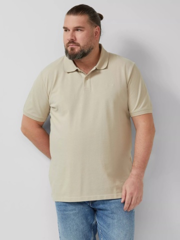 s.Oliver Big Sizes Tricou polo barbati big sizes, Regular fit din bumbac, Bej