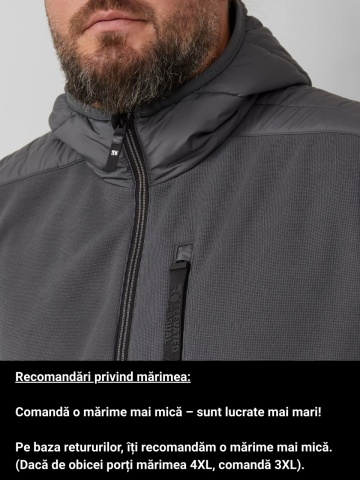 s.Oliver Big Sizes Vesta sport barbati, pentru exterior cu gluga si croiala Regular fit, Gri inchis - Img 4
