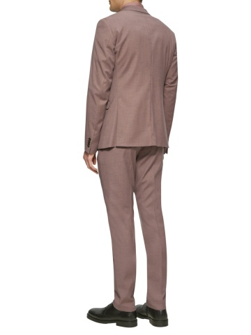 s.Oliver BLACK LABEL Pantaloni costum barbati, cu talie medie si croiala Slim fit, Liliac inchis - Img 5