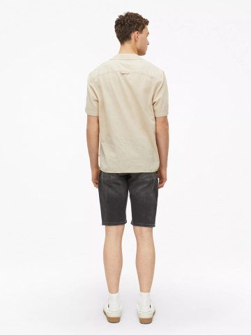 s.Oliver Camasa cu maneca scurta barbati, din bumbac, Resort fit, Bej - Img 6