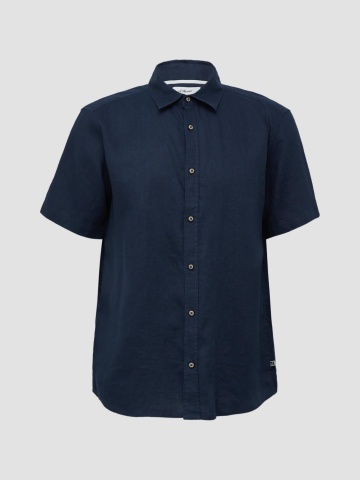 s.Oliver Camasa usoara cu maneca scurta, barbati, din 100% in, Regular fit, Bleumarin inchis - Img 6