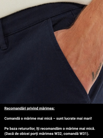 s.Oliver Pantaloni chino, Austin, barbati, cu talie medie si croiala Slim Fit, Bleumarin inchis - Img 3