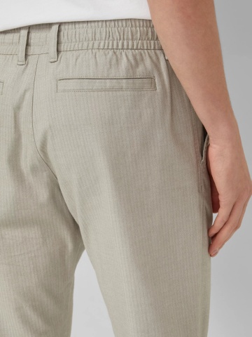 s.Oliver Pantaloni chino barbati, din bumbac, cu talie medie, Regular fit, Straight leg, Phoenix, Verde masliniu - Img 3