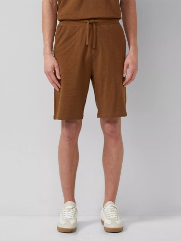 s.Oliver Pantaloni scurti barbati, din jerseu de bumbac, cu talie medie, Relaxed fit, Detroit, Maro
