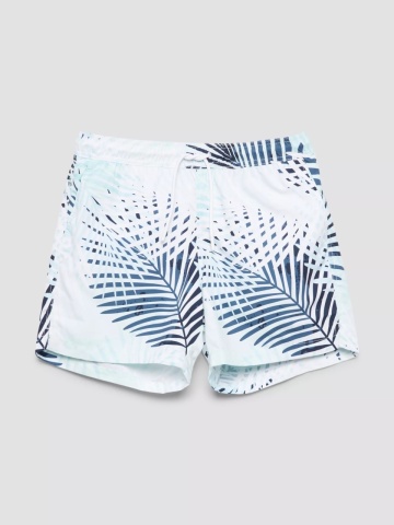 s.Oliver Pantaloni scurti barbati pentru inot cu imprimeu floral, Regular fit, Turcoaz deschis - Img 8