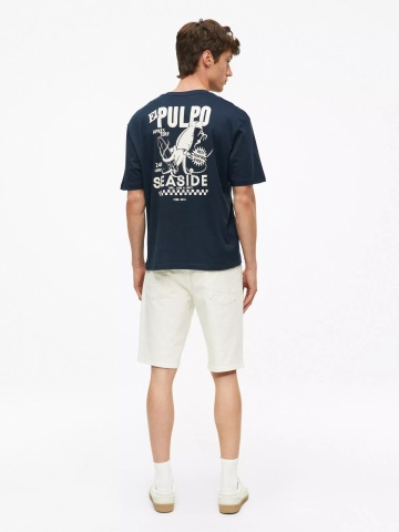 s.Oliver Pantaloni scurti de blug barbati, cu talie medie, Regular fit, Alb - Img 5