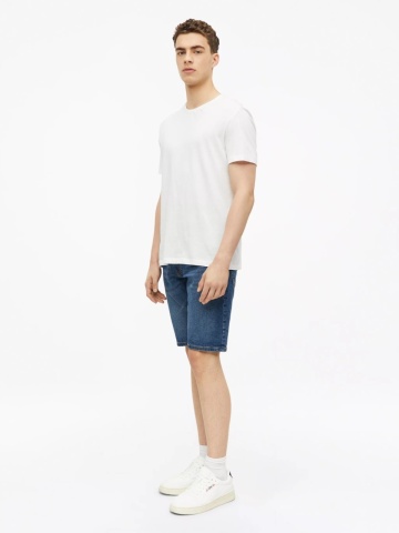 s.Oliver Pantaloni scurti de blug barbati, din bumbac, cu talie medie, Regular fit, Albastru - Img 5
