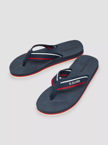 s.Oliver Slapi flip-flop, barbati, cu detalii contrastante, Bleumarin inchis - Img 4