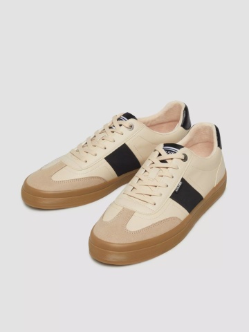 s.Oliver Sneakers barbati, cu detalii, in dungi, Bej - Img 4