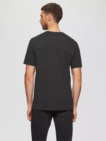 s.Oliver Tricou barbati cu imprimeu text Star Wars, la baza gatului, croiala Regular Fit, Negru - Img 2