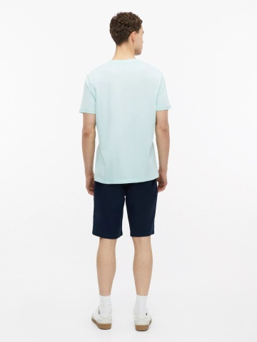 s.Oliver Tricou barbati, din bumbac, cu imprimeu frontal, Turcoaz deschis - Img 5