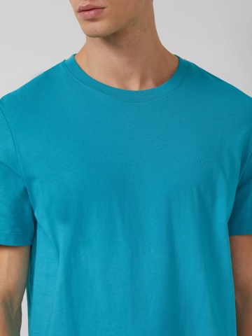 s.Oliver Tricou barbati din bumbac, Regular fit, Turcoaz - Img 3