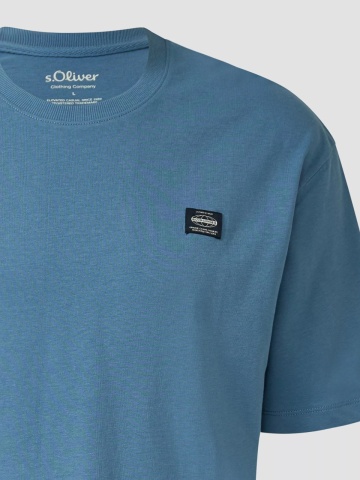 s.Oliver Tricou barbati, din jerseu gros de bumbac, Modern fit, Albastru - Img 7