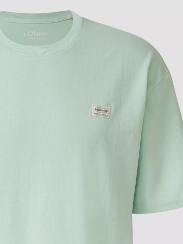 s.Oliver Tricou barbati, din jerseu gros de bumbac, Modern fit, Verde menta - Img 8
