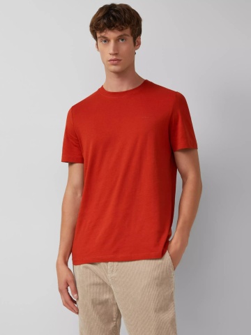 s.Oliver Tricou barbati, Regular fit cu decolteu la baza gatului, imprimeu uni, Rosu inchis