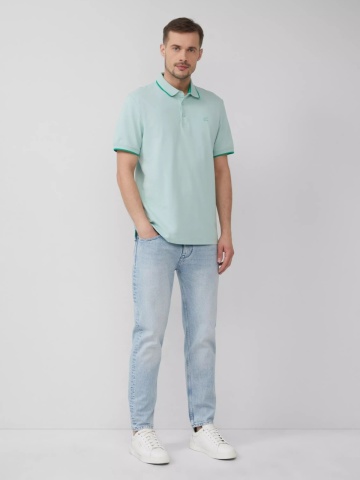 s.Oliver Tricou polo barbati cu detalii contrastante, Verde menta - Img 6