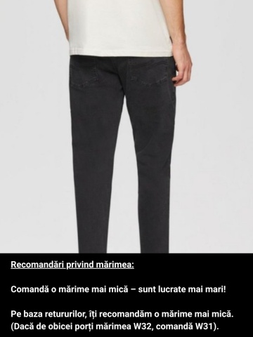 Blugi barbati Rick, croiala Slim Fit, talie medie, Negru - Img 3
