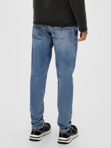 Blugi barbati Shawn, cu talie medie, Regular fit, Tapered Leg, Albastru deschis - Img 2